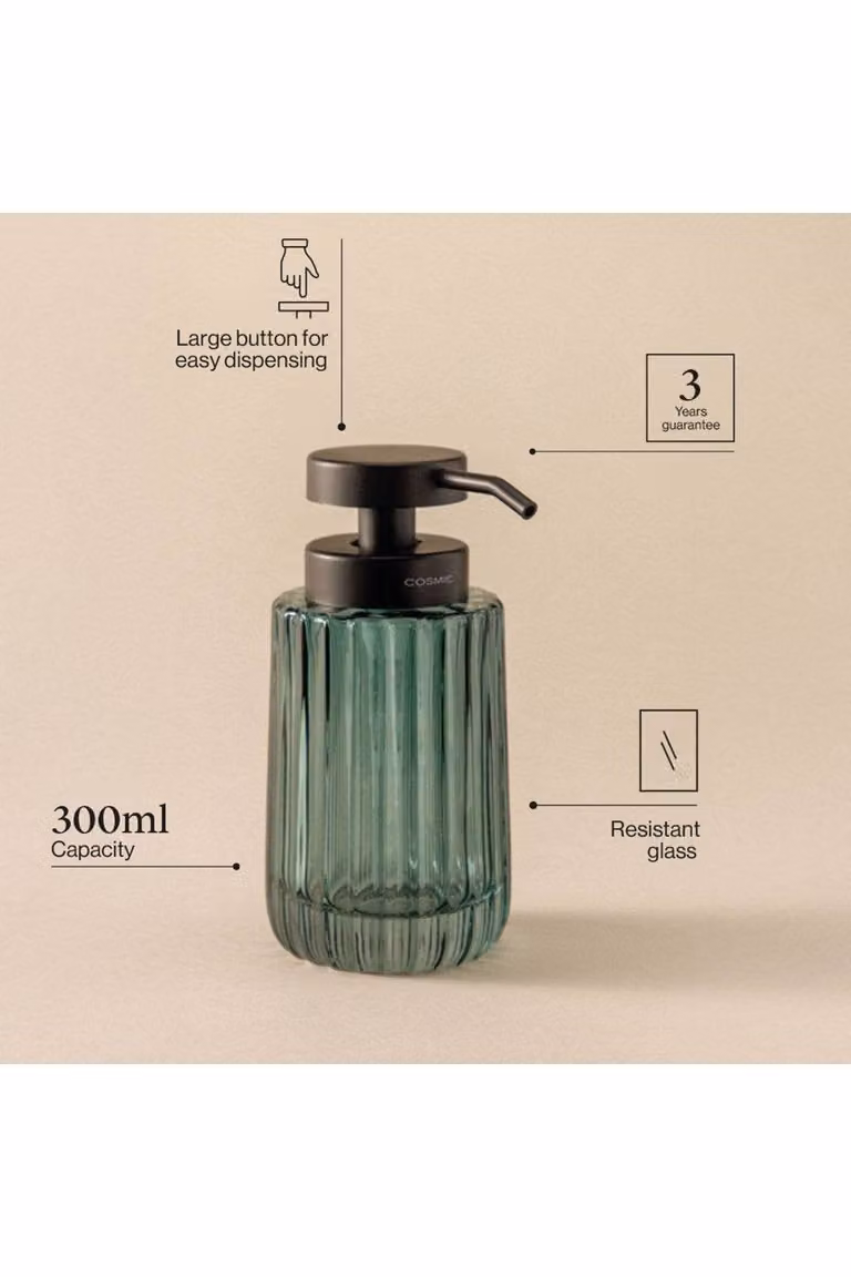 Cosmic Lido Collection Soap Dispenser, 300ml, Grey Resistant Glass