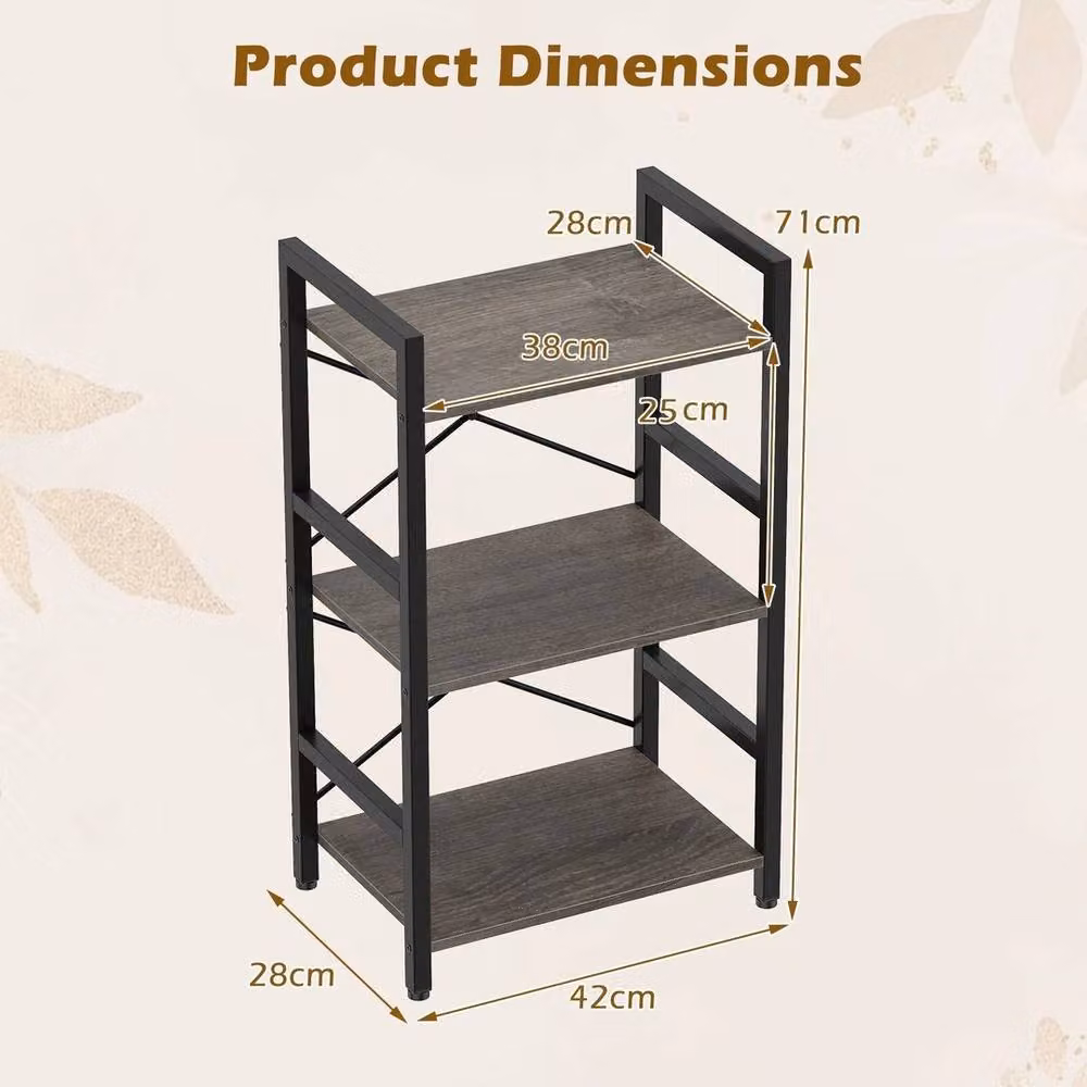 Kelvenix Industrial Freestanding Metal Display Shelf and Storage Organiser in Matt Grey – 2