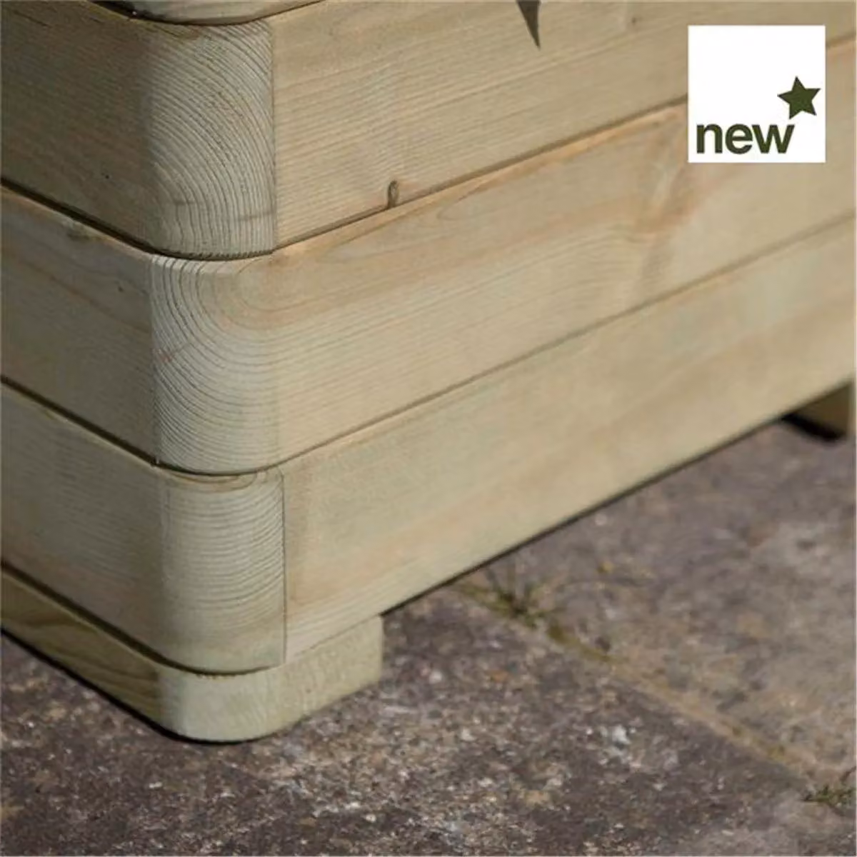 Cheshire Deluxe Square Wood Planter in Brown – 3