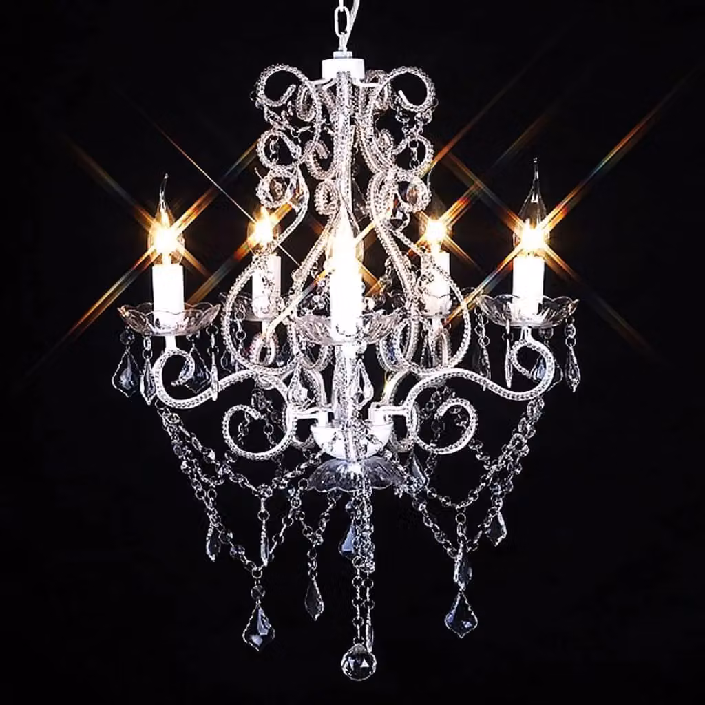 Berkfield Home White Crystal Chandelier with 2800 Crystals and E14 Base – 2