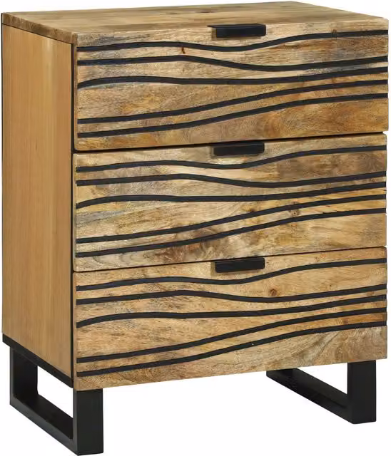 Berkfield Home Bedside Cabinet in Brown Solid Mango Wood, W/D/H: 50 x 33 x 60 cm