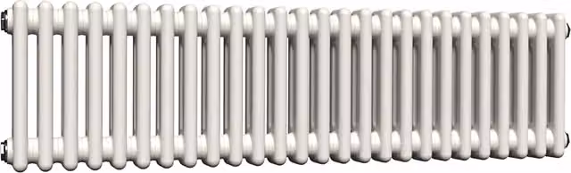 Lux Heat Horizontal 2 Column Steel Radiator in White, H: 119 cm, W: 30 cm