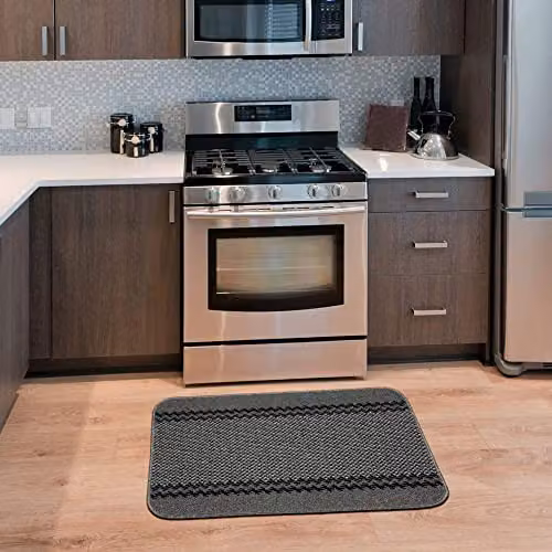 THE RUGS Machine Washable Non-Slip Grey Bordered Area Rug, W: 180 cm, D: 67 cm – 3