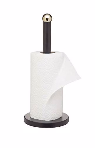 MasterClass Stainless Steel Freestanding Kitchen Roll Holder in Black and Gold, W/D/H: 15 x 15 x 35 cm – 1