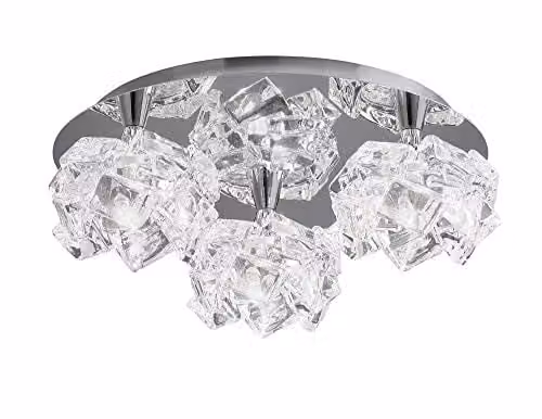 Mantra Artic Round Flush Ceiling Light, 3 x G9, Polished Chrome