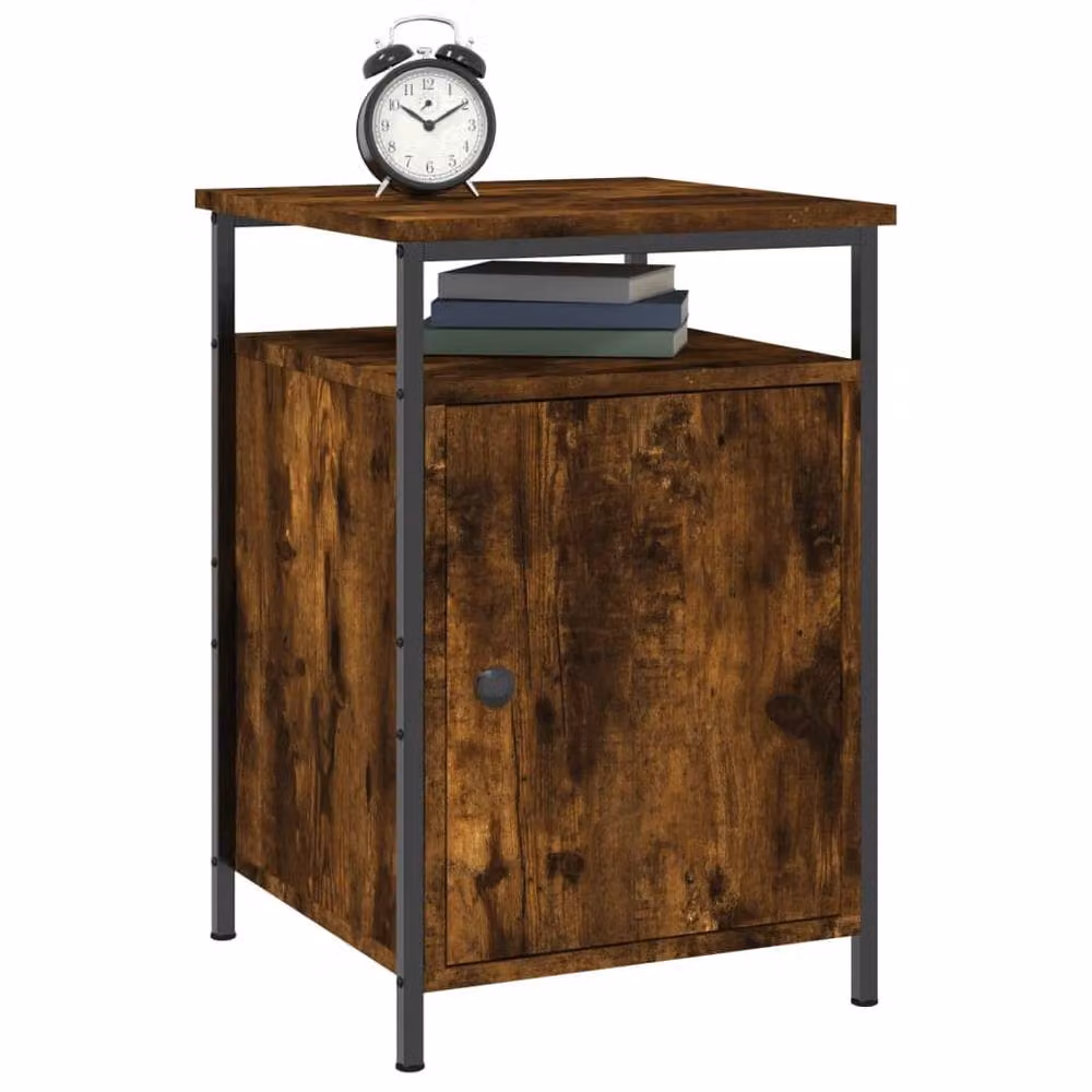 Berkfield Home Smoked Oak Bedside Cabinet in Brown, W/D/H: 40 x 42 x 60 cm – 3