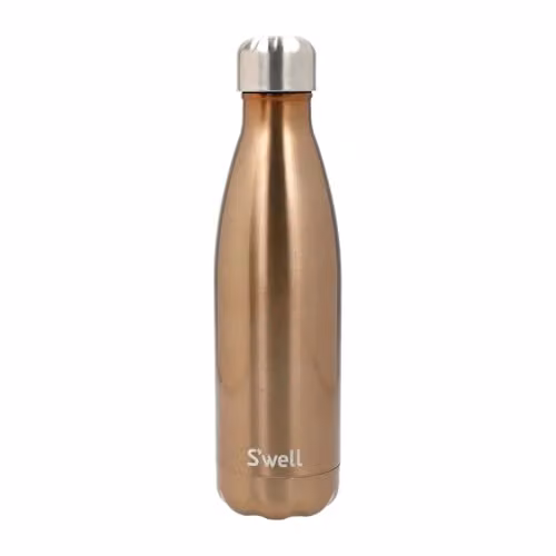 S'well Original Vacuum-Insulated Stainless Steel Water Bottle, Pyrite Gold, 500ml