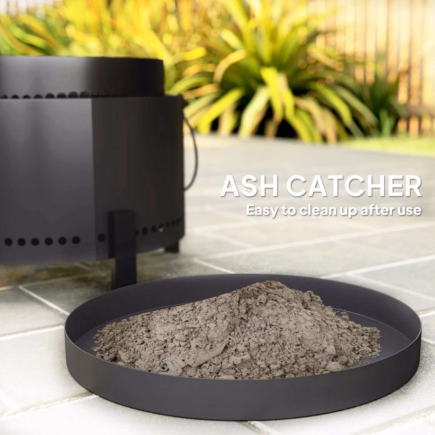 Outsunny Smokeless Wood Burning Fire Pit with Ash Catcher and Poker, Dark Grey Metal Fire Bowl, Diameter: 37 cm – 6