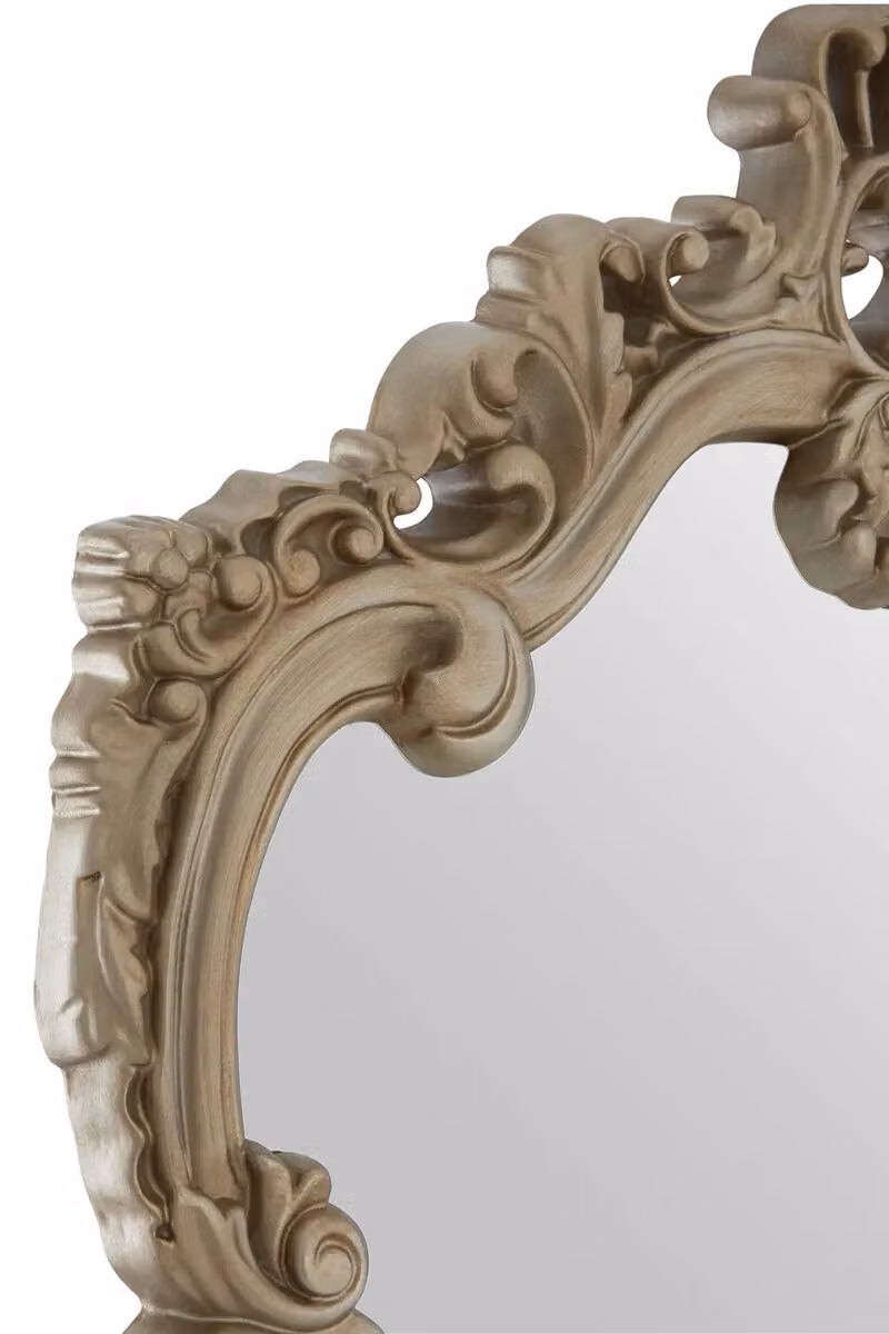 Orsina Baroque Gold Rectangular Wall Mirror with Floral and Shell Motifs – 2