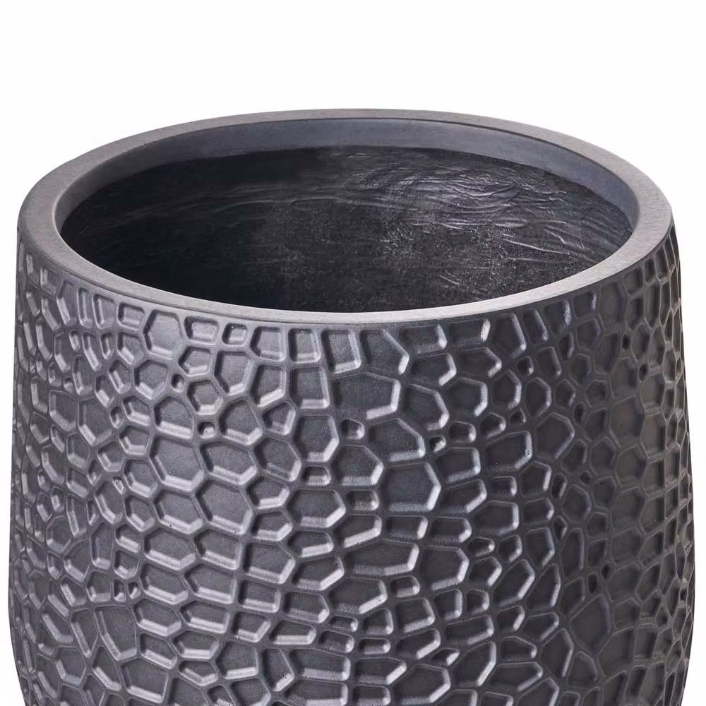 Wyld and Coco Black Fibre Clay Round Planter Tub W/D/H: 41 x 41 x 43 cm – 4