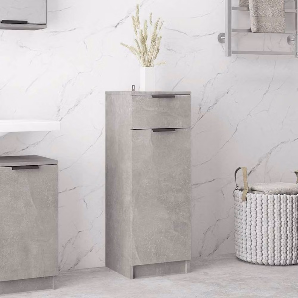 Berkfield Home Classic Freestanding Bathroom Cabinet in Concrete Grey, W/D/H: 32 x 34 x 90 cm – 1