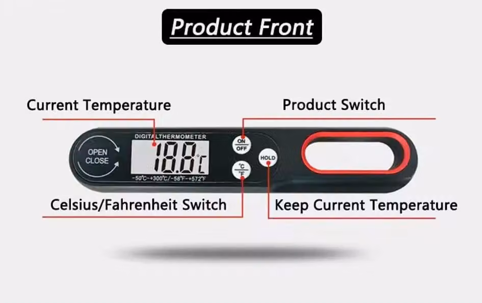 KAV Digital Instant Read Meat Thermometer in Black – 3