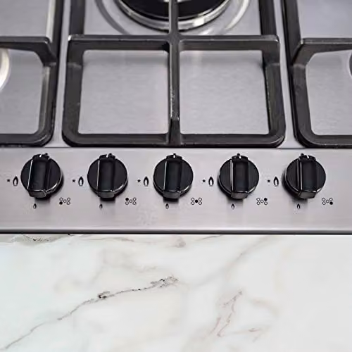 SIA 70cm Silver Stainless Steel 5 Burner Gas Hob with Cast Iron Pan Stands and Wok Burner – 1