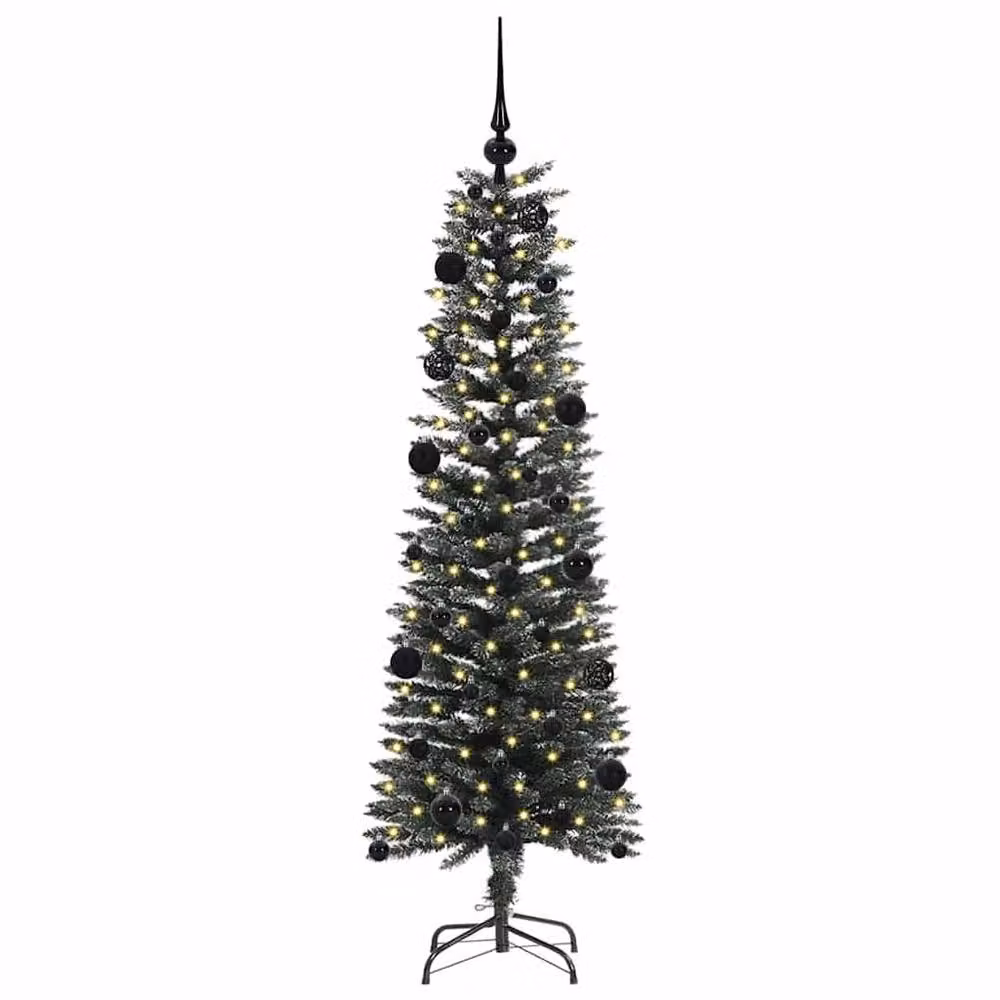 Berkfield Home Artificial Green Christmas Tree with 150 LEDs, H 150 x W 43 x D 43 cm – 3