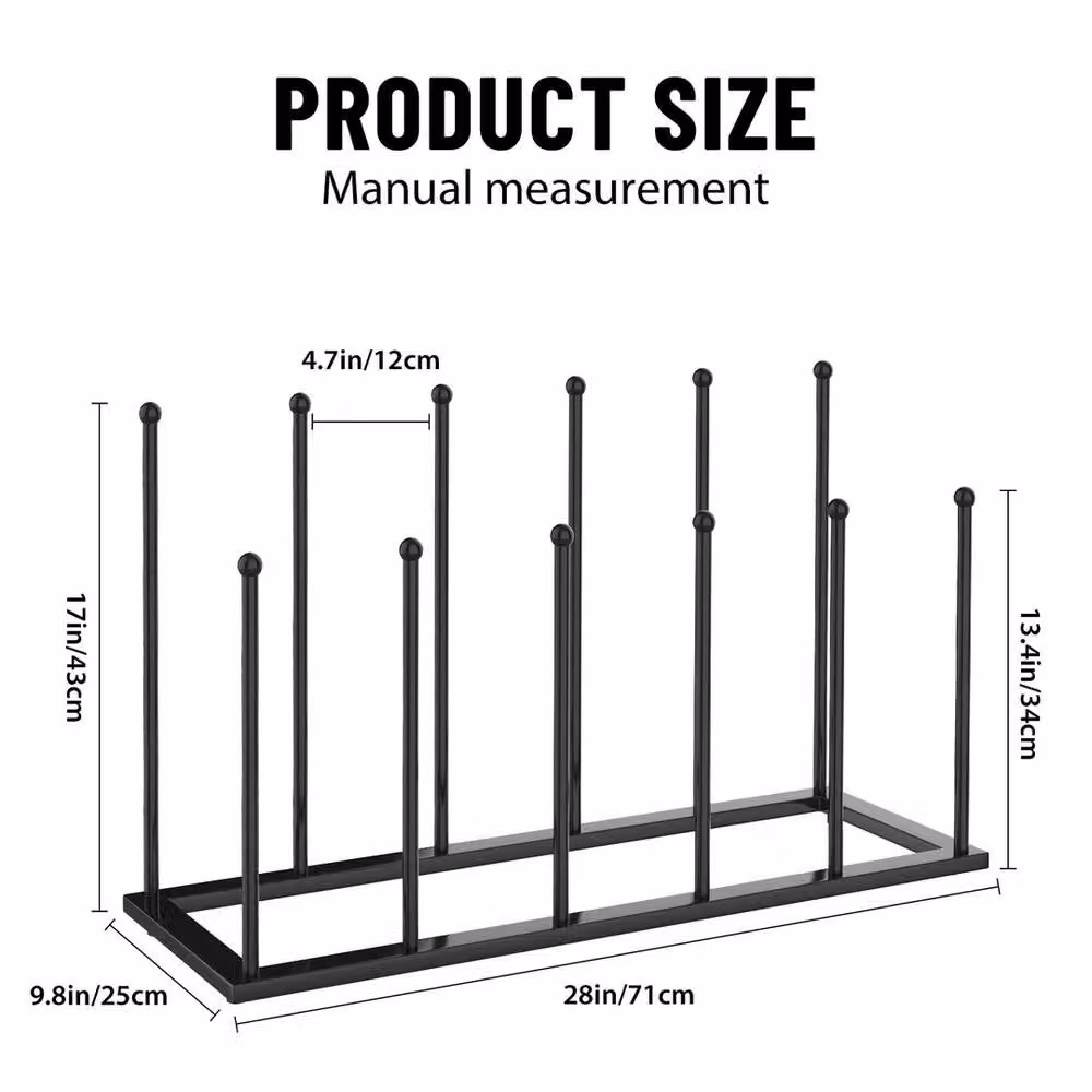 FLAVORA Two-Tier Metal Boot Rack and Shoe Stand in Black, W: 50 cm – 2