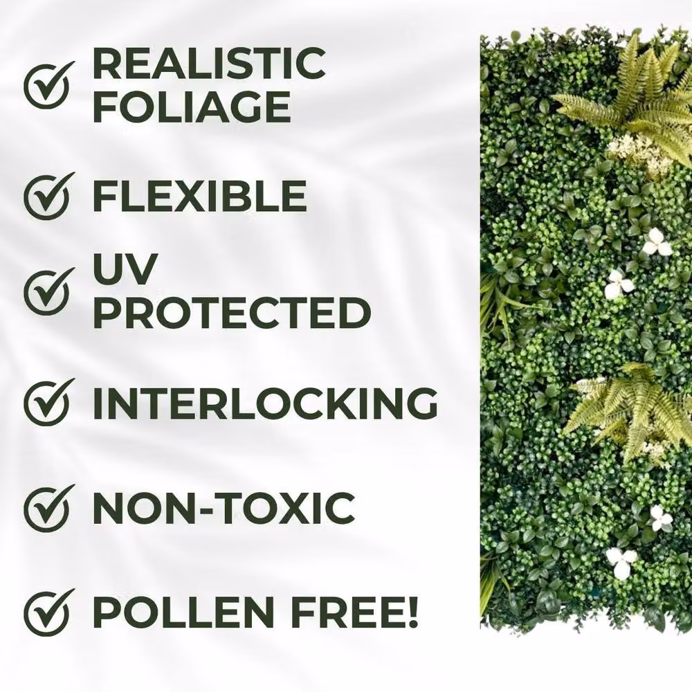 Ark Mat Cliff Side Artificial Plant Living Wall Panel, Green, W x H: 100 x 100 cm – 3