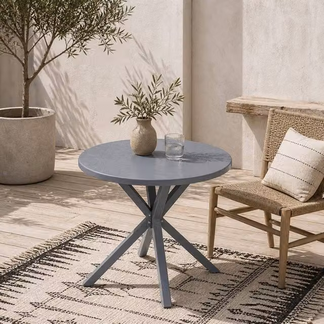 Wyld Haus Round Garden Dining Table, Grey, Diameter: 85 cm – 1