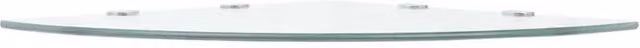 Berkfield Home Durable Wall Mounted Corner Shelf with Clear Glass and Chrome Supports W/D/H: 45 x 45 x 15 cm