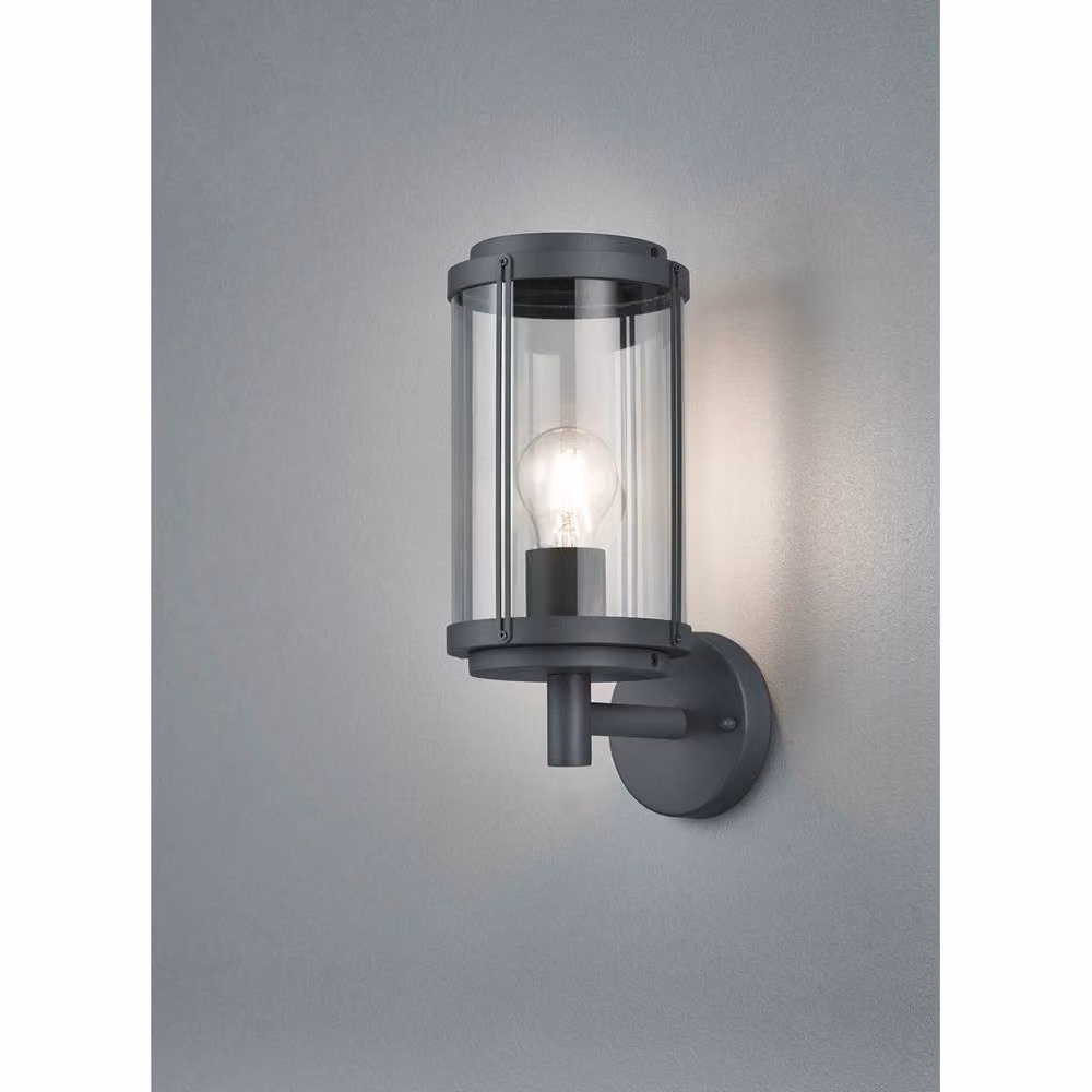 Netlighting Tanaro Vintage Outdoor Wall Lantern in Black and Anthracite with Glass and IP44 Rating – 2
