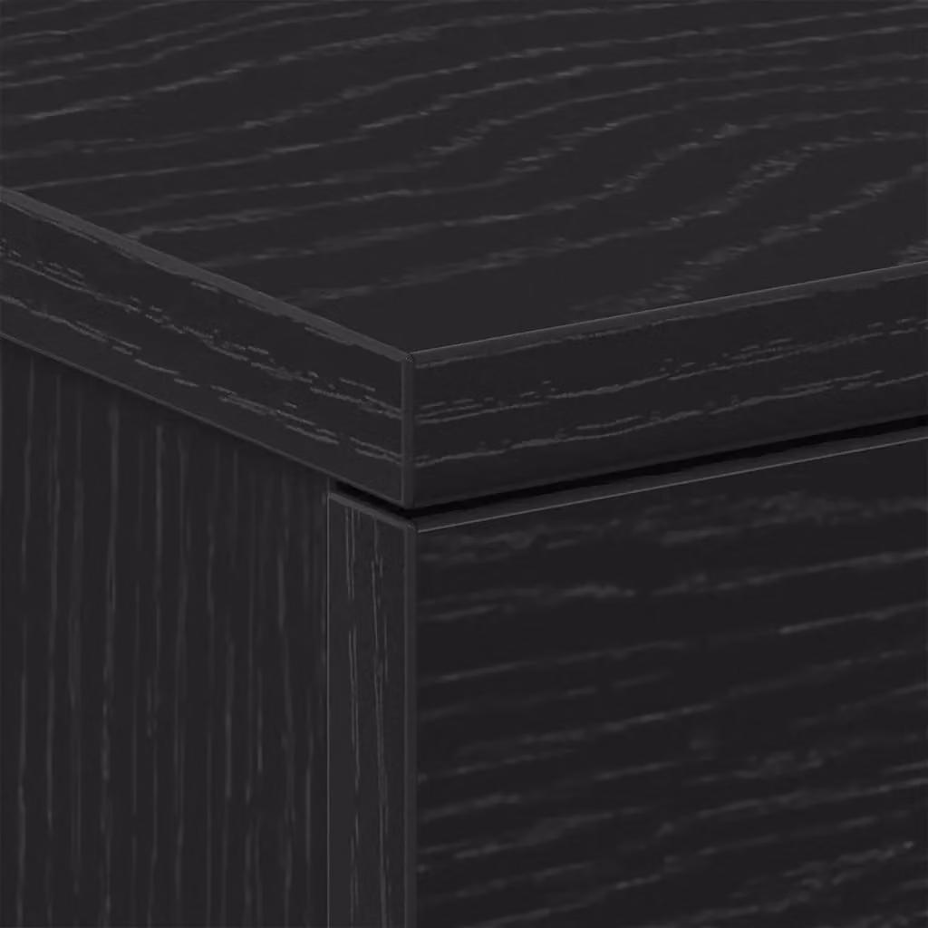 Berkfield Home Black Oak Bedside Cabinet, W: 38 cm, D: 35 cm, H: 55 cm – 5