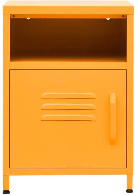 Berkfield Home Mustard Yellow Metal Nightstand W/D/H: 35 x 35 x 51 cm – 1