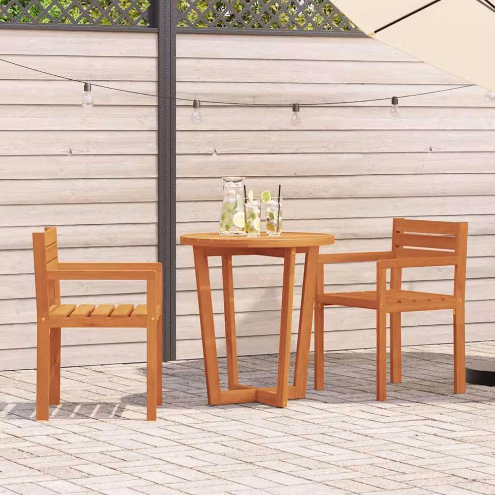 Berkfield Home Beautiful Garden Chairs, Set of 2, Brown Oiled Acacia Wood, W/D/H: 50 x 53 x 80 cm – 1