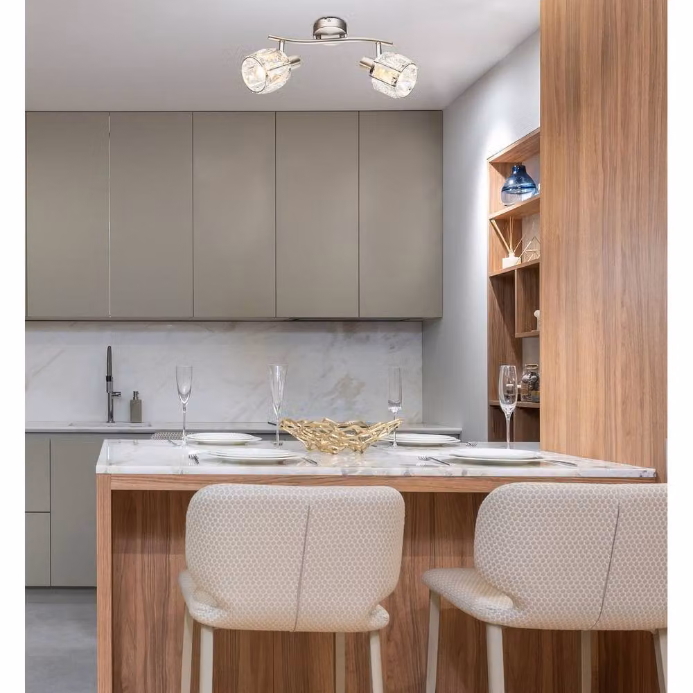 Netlighting Kris Twin Ceiling Spotlight in Grey with 2x E14 Adjustable Heads – 3