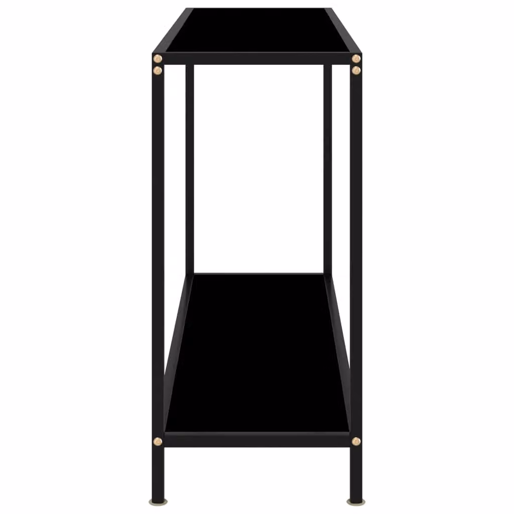 Berkfield Modern Black Console Table with Tempered Glass, W/D/H: 120 x 35 x 75 cm – 3