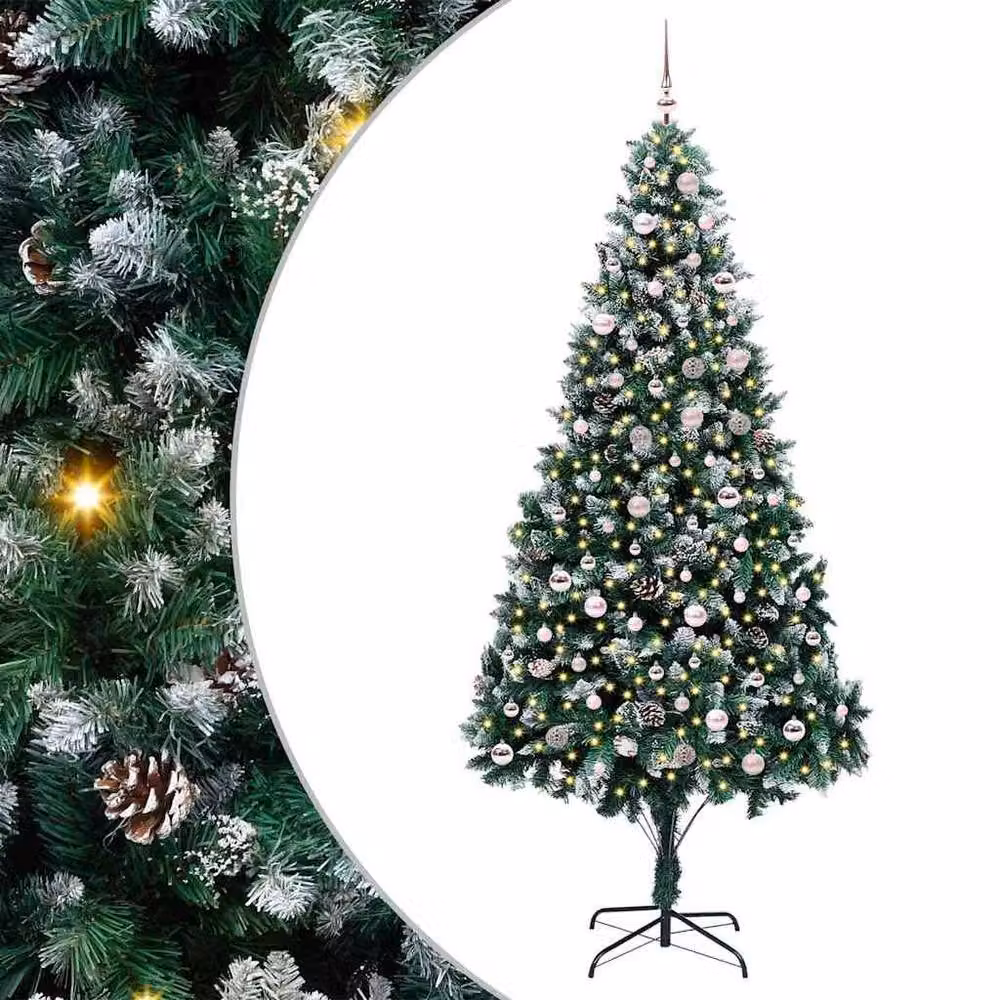 Berkfield Home Artificial Green Christmas Tree with 300 LEDs, Height: 240 cm – 2