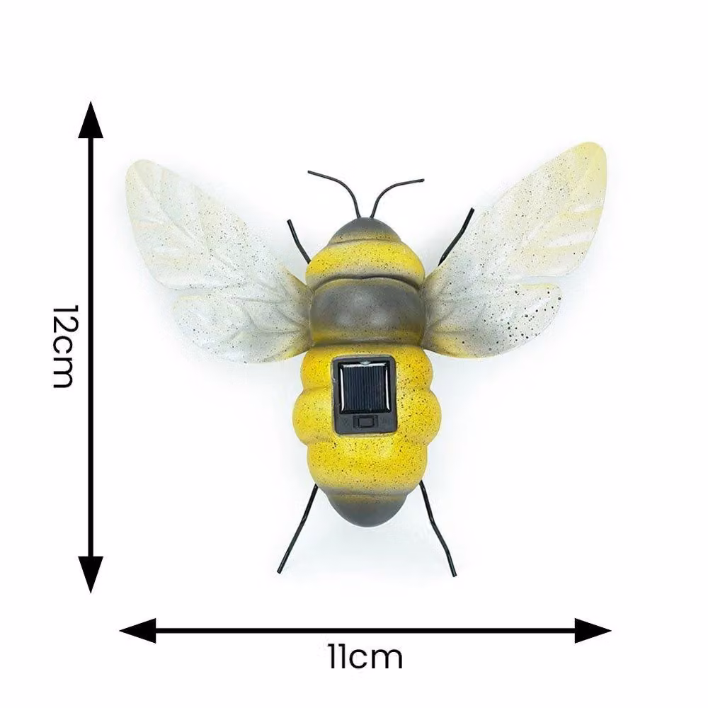 ValueLights Solar Powered Bumble Bee Outdoor Garden Fence Wall Light in Yellow and Black – 3