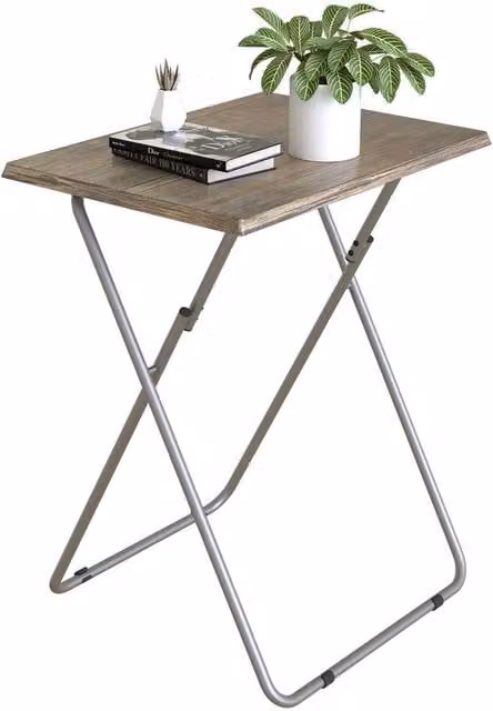 Huhote Small Folding Side Table in Brown