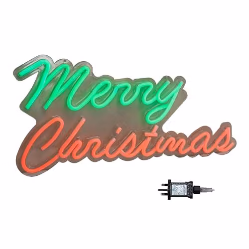 Samuel ALEXANDER Merry Christmas Neon Flex Light Up Sign in Green and Red, 50 cm – 3