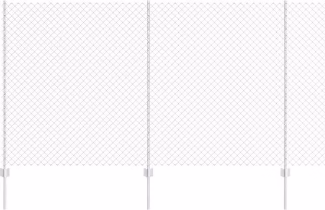 Berkfield Home Galvanised Steel Chain Link Fence in Silver with 20 U Posts, W: 10 m, H: 1.4 m