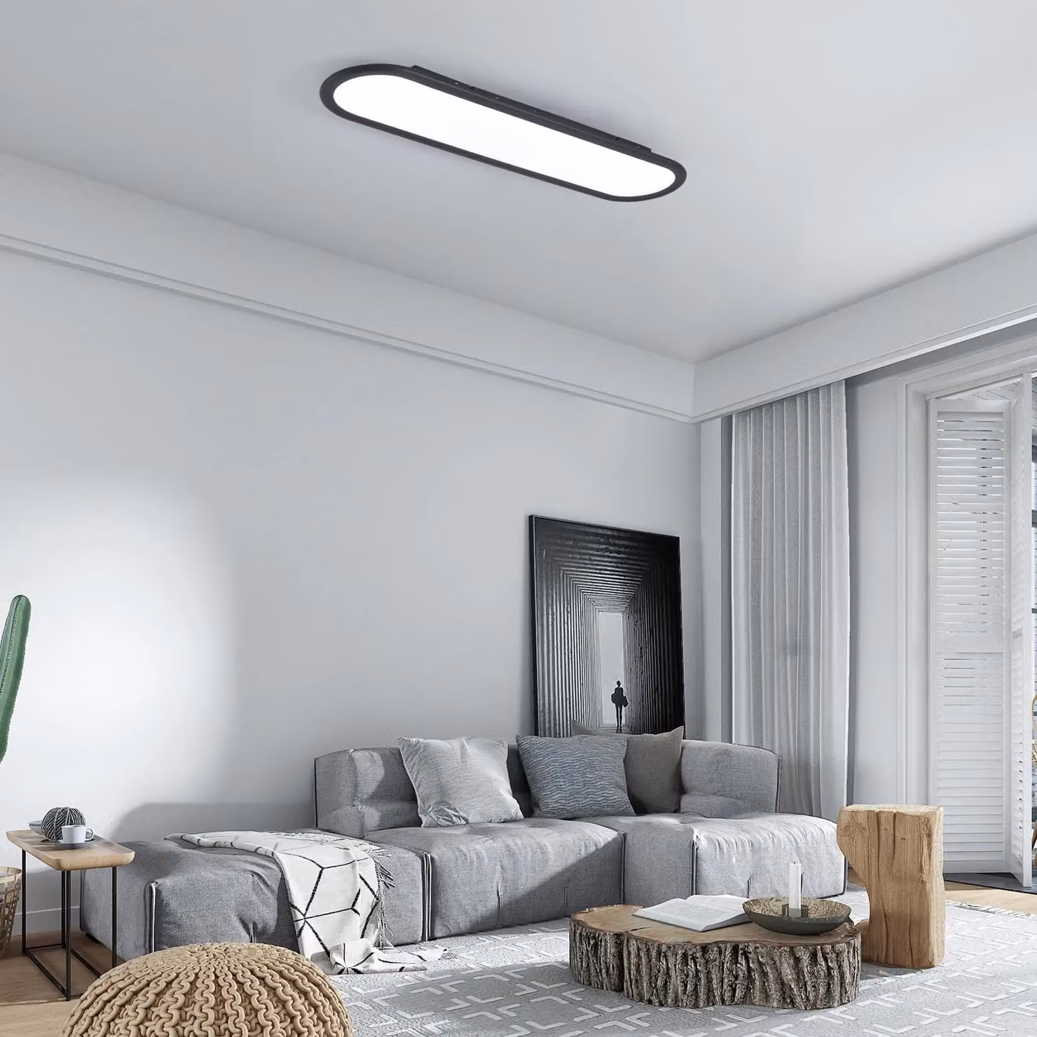 Garwarm LED Linear Ceiling Light, Black, 70 cm – 2