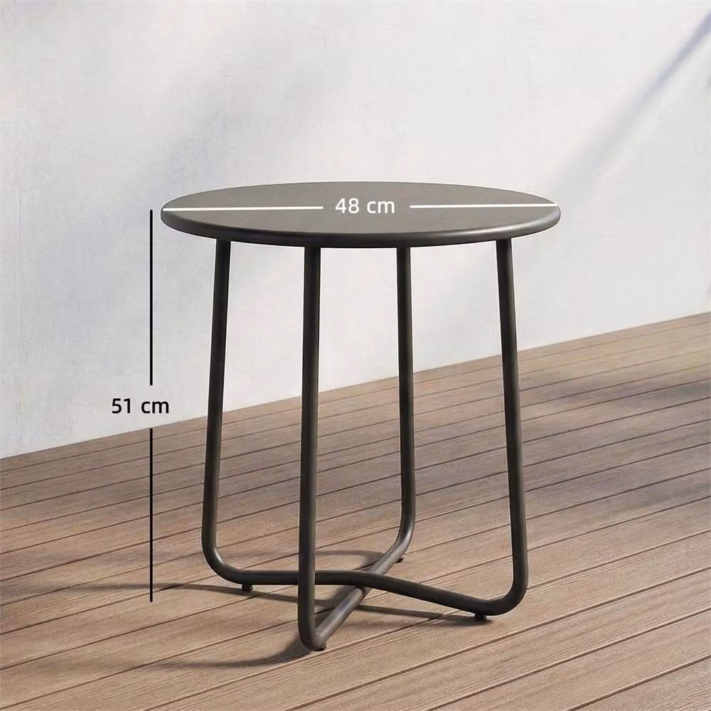 EONLION Modern Matt Grey Metal Garden Side Table – 2
