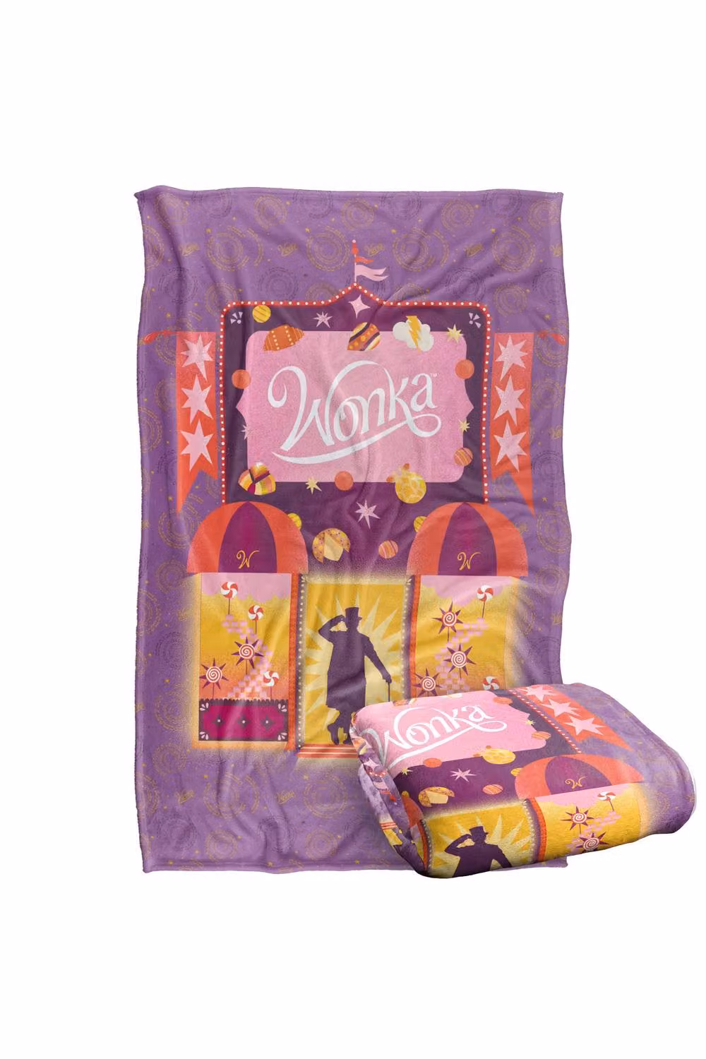Warner Bros. Wonka (2023) Doorway To Imagination Super Soft Silky Touch Fluffy Throw Blanket, Purple, Large – 2