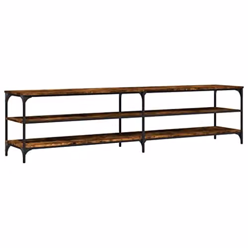 vidaXL Industrial Design TV Cabinet in Grey Sonoma and Brown, Made of Wood and Metal