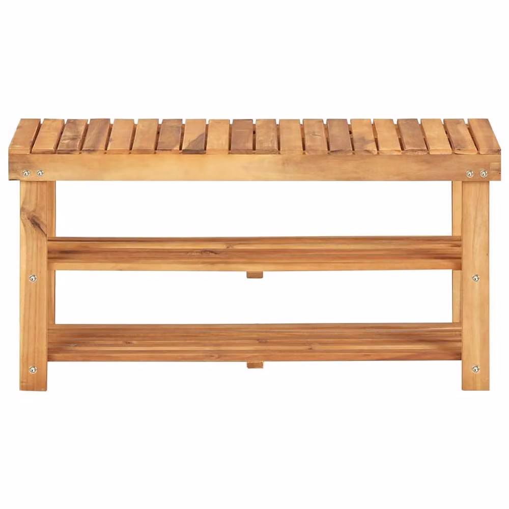 Berkfield Home Rustic Acacia Wood Shoe Rack, Brown, W/D/H: 90 x 32 x 46 cm – 2