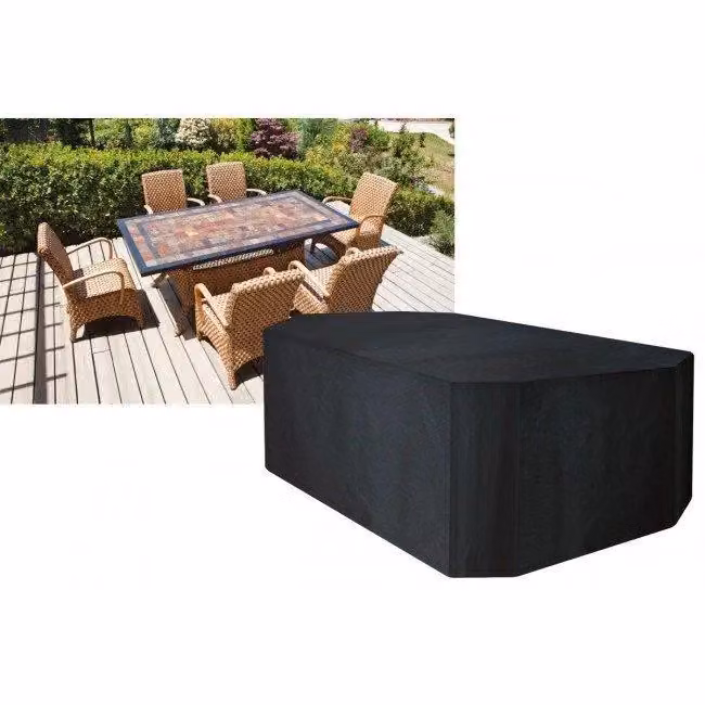 Primrose Black Premium Rectangular 6 Seater Furniture Set Cover, W: 270 cm, D: 89 cm – 4