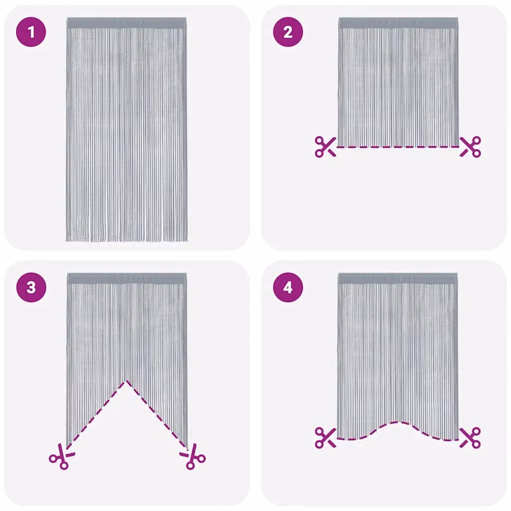 Berkfield Home Anthracite String Curtains, 2 Pack, W: 140 cm, H: 250 cm – 2