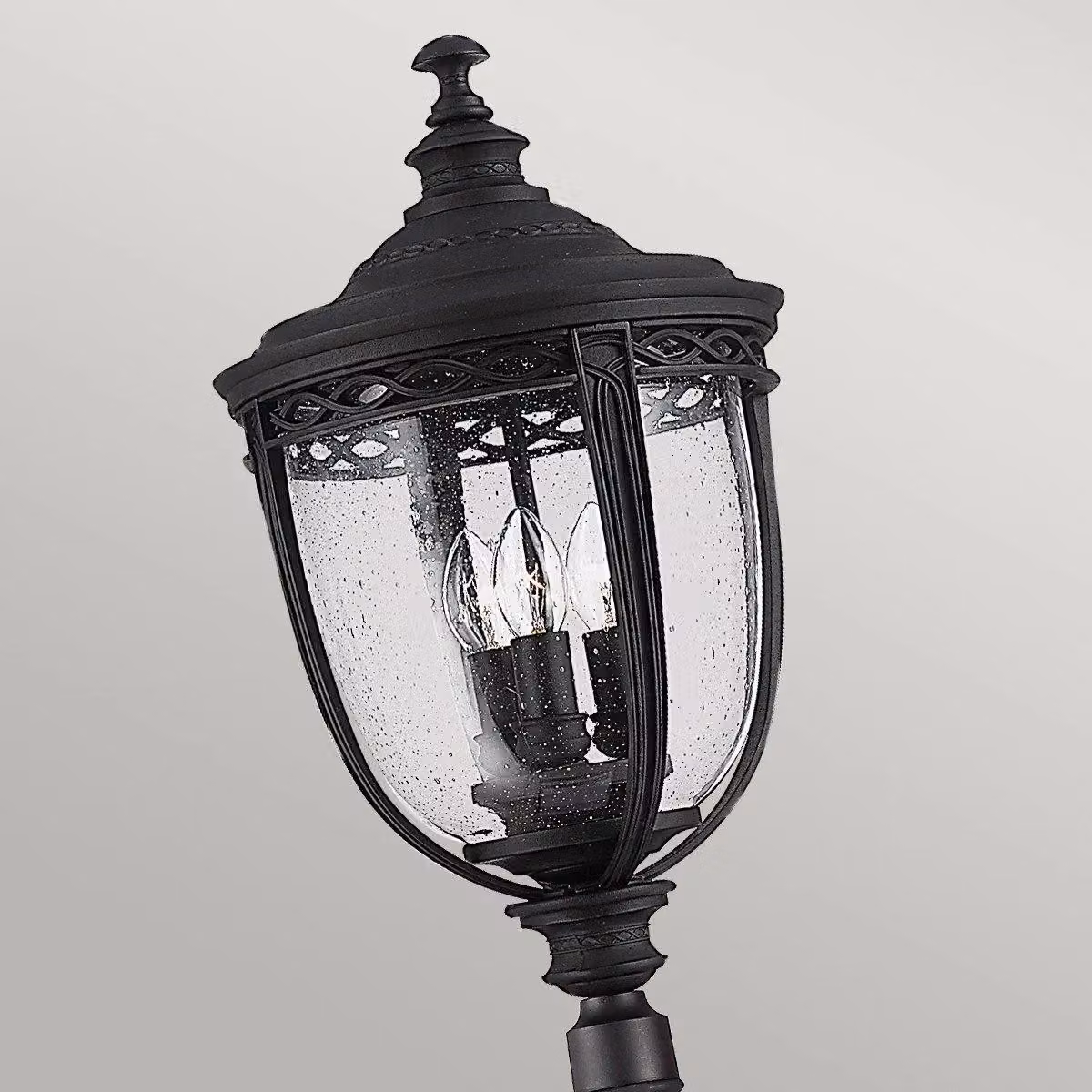 Netlighting English Bridle 3 Light Large Outdoor Garden Lamp Post in Black with Transparent Glass and E14 Socket IP44 – 2