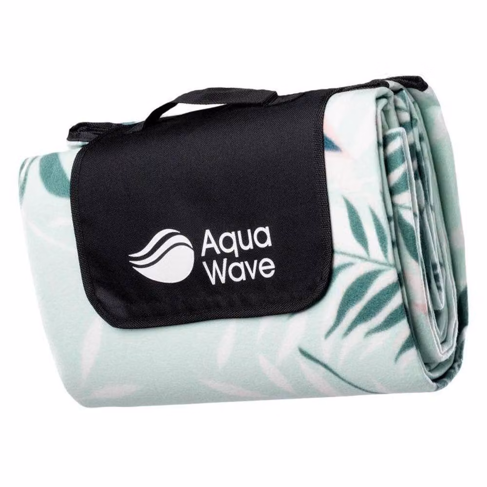 Aquawave Salva Leaf Print Picnic Blanket in Green with Carry Handle – 3