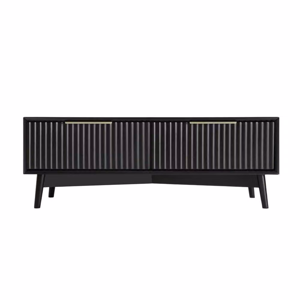 Home Garden Direct Monza Mid-Century Rectangular Coffee Table with Fluted Drawers in Black and Grey – 4