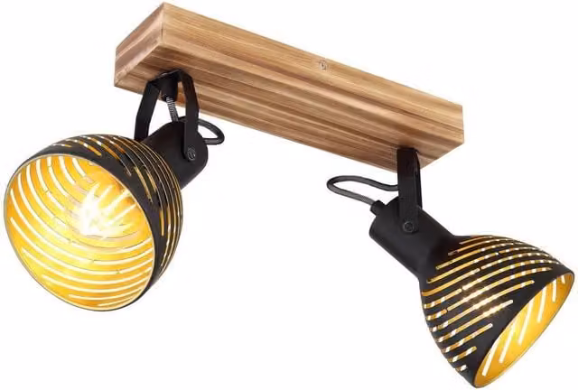 Netlighting Lenna Twin Ceiling Spotlight in Dark Brown with 2x E27 Adjustable Metal Cones – 1