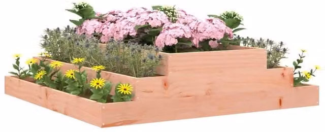 Berkfield Home Solid Wood Douglas Planter Tub in Light Brown, W/D/H: 110 x 110 x 27 cm – 1