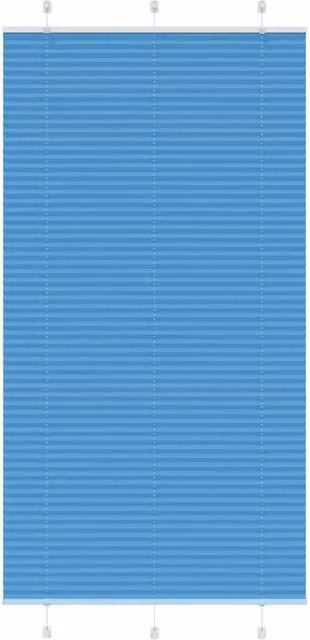 Berkfield Home Single Pleat Blue Polyester Semi-Transparent Blind, W: 104.4 cm, H: 200 cm