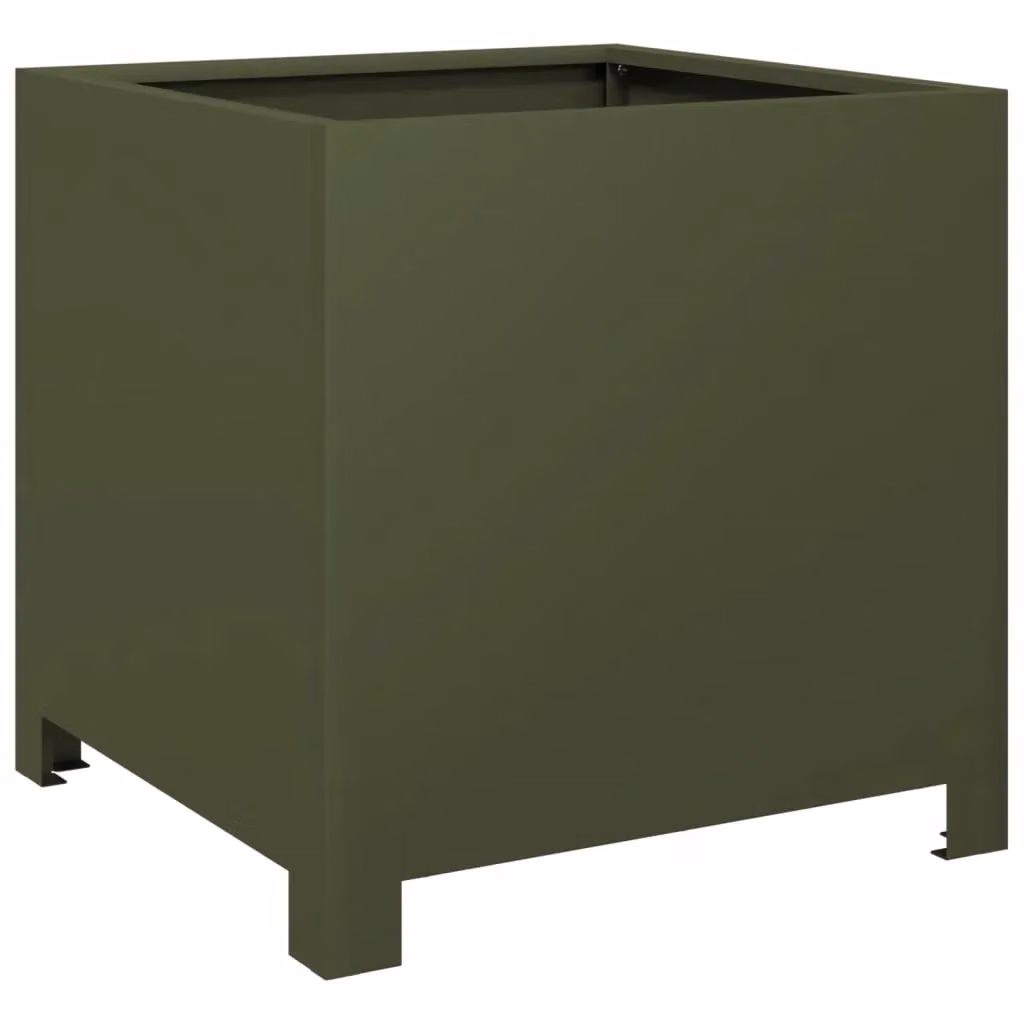 Berkfield Home Garden Steel Planter Tubs, 2 Pack, Green, W/D/H: 40 x 40 x 40 cm – 4
