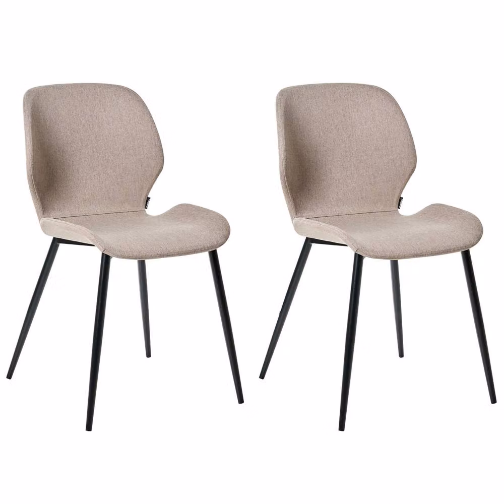 Wyld Haus Taupe Conference Chairs Set of 2 with Beige Woven Polyester Upholstery and Metal Frame – 2