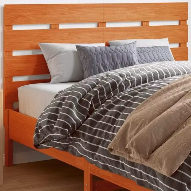 Berkfield Home Rustic Solid Wood Pine Headboard in Wax Brown, Width: 150 cm – 1