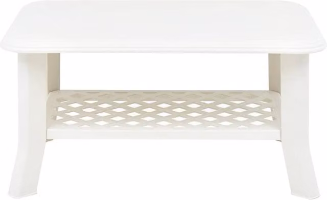 Berkfield Home White Plastic Coffee Table W: 90 cm, D: 60 cm, H: 46 cm